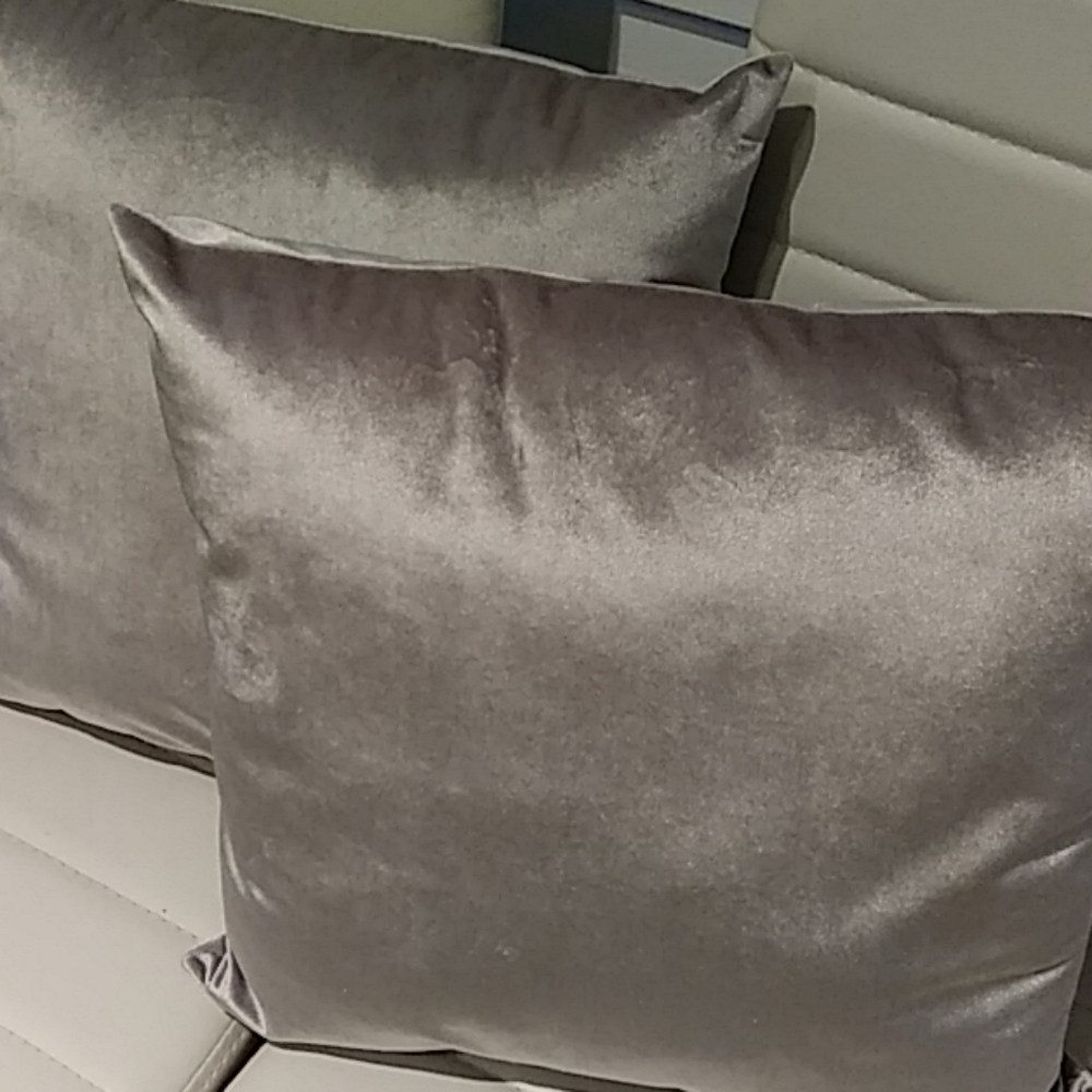 Silver Velvet Throw Pillows